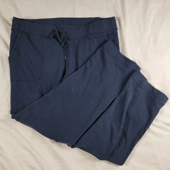 LL Bean Mens Large Blue Sweatpants Winter Warm Casual Outdoors Loungewear - Picture 1 of 11